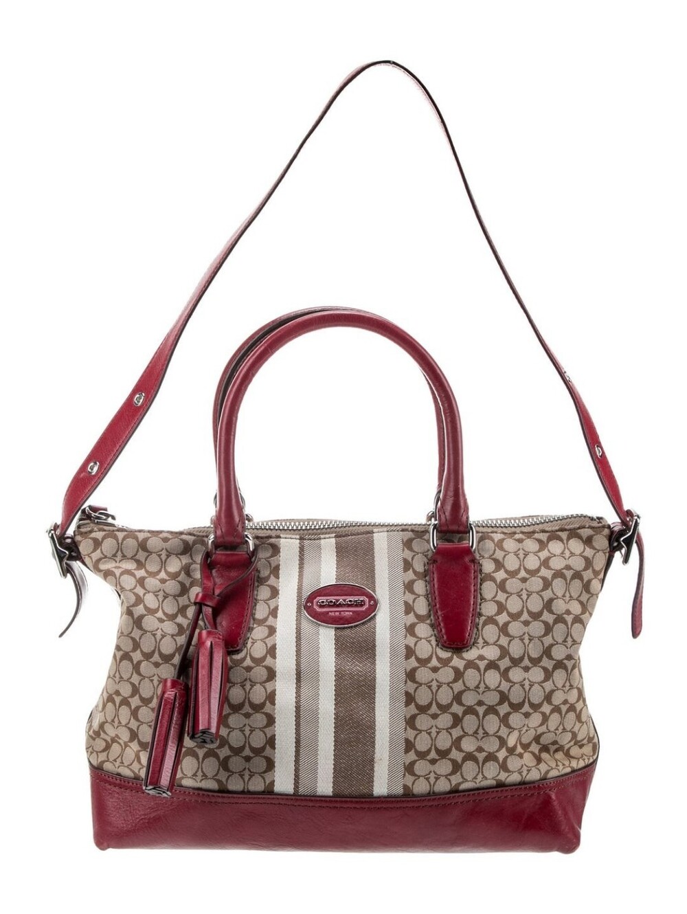 Coach Legacy Signature Stripe Molly Satchel w COA EUC - Picture 11 of 11